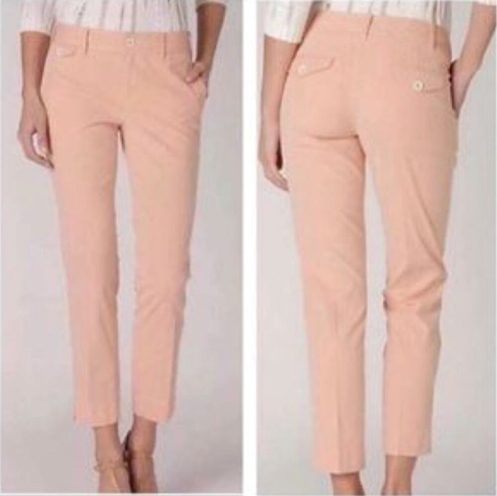Anthropologie Paper Boy Cotton Orange Pinstripe Straight Pants
